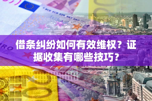 济南借条纠纷如何有效维权？证据收集有哪些技巧？